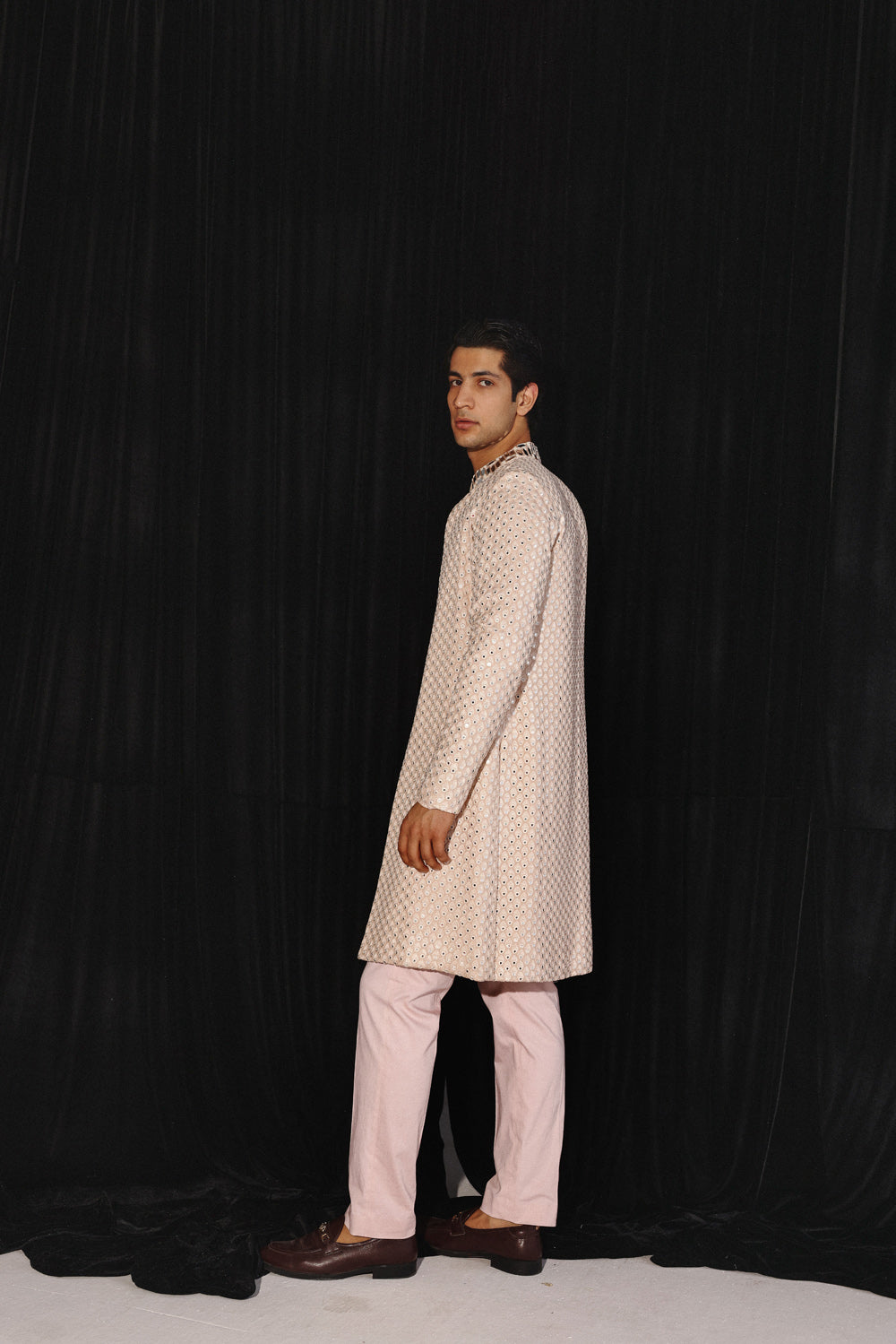 BLUSH PINK BOOTI MIRRORWORK JACKET
