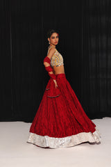 CRUSHED SILK LEHENGA SET