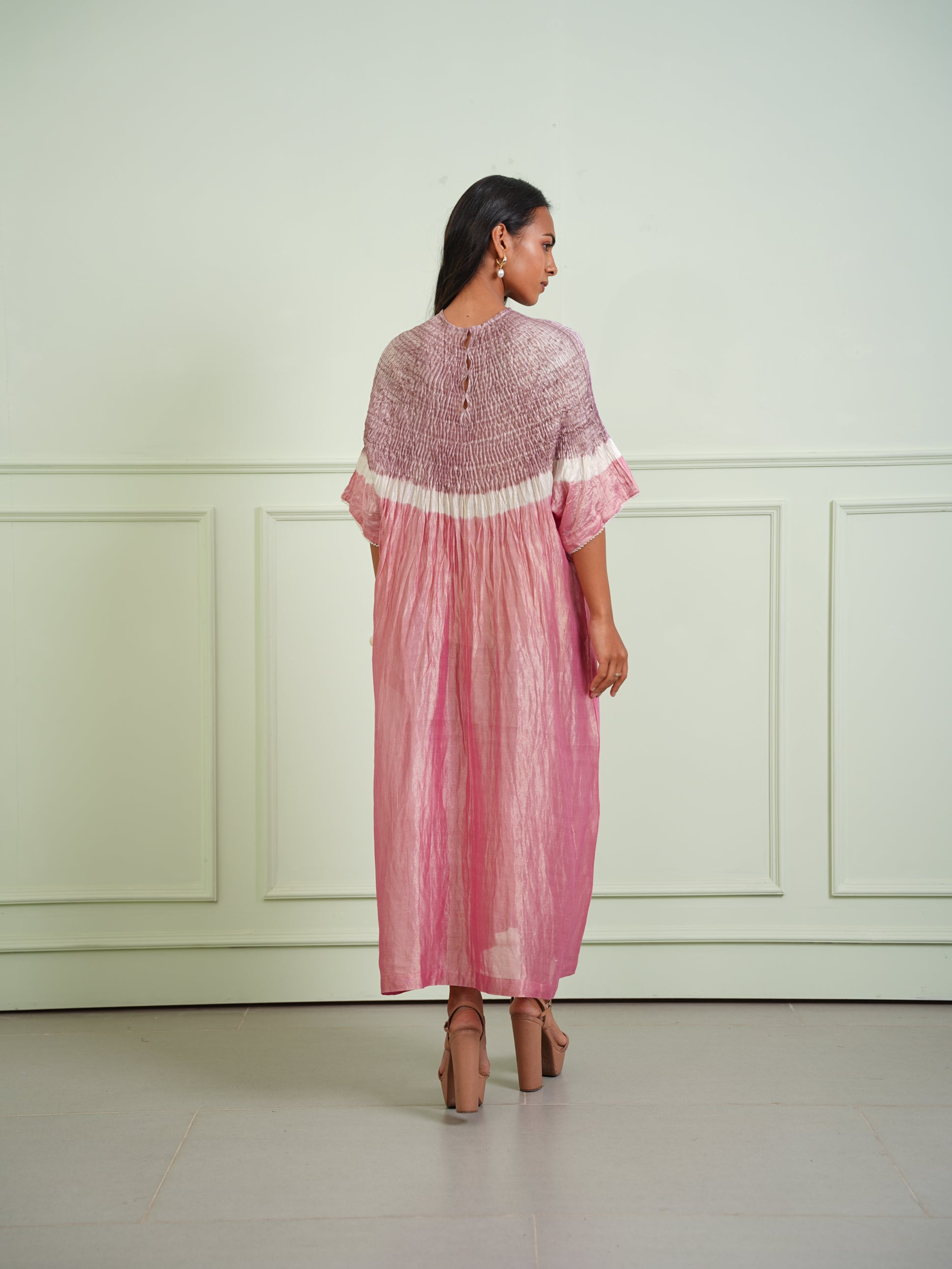 SHIBORI TISSUE SHORT SLEEVES KURTA