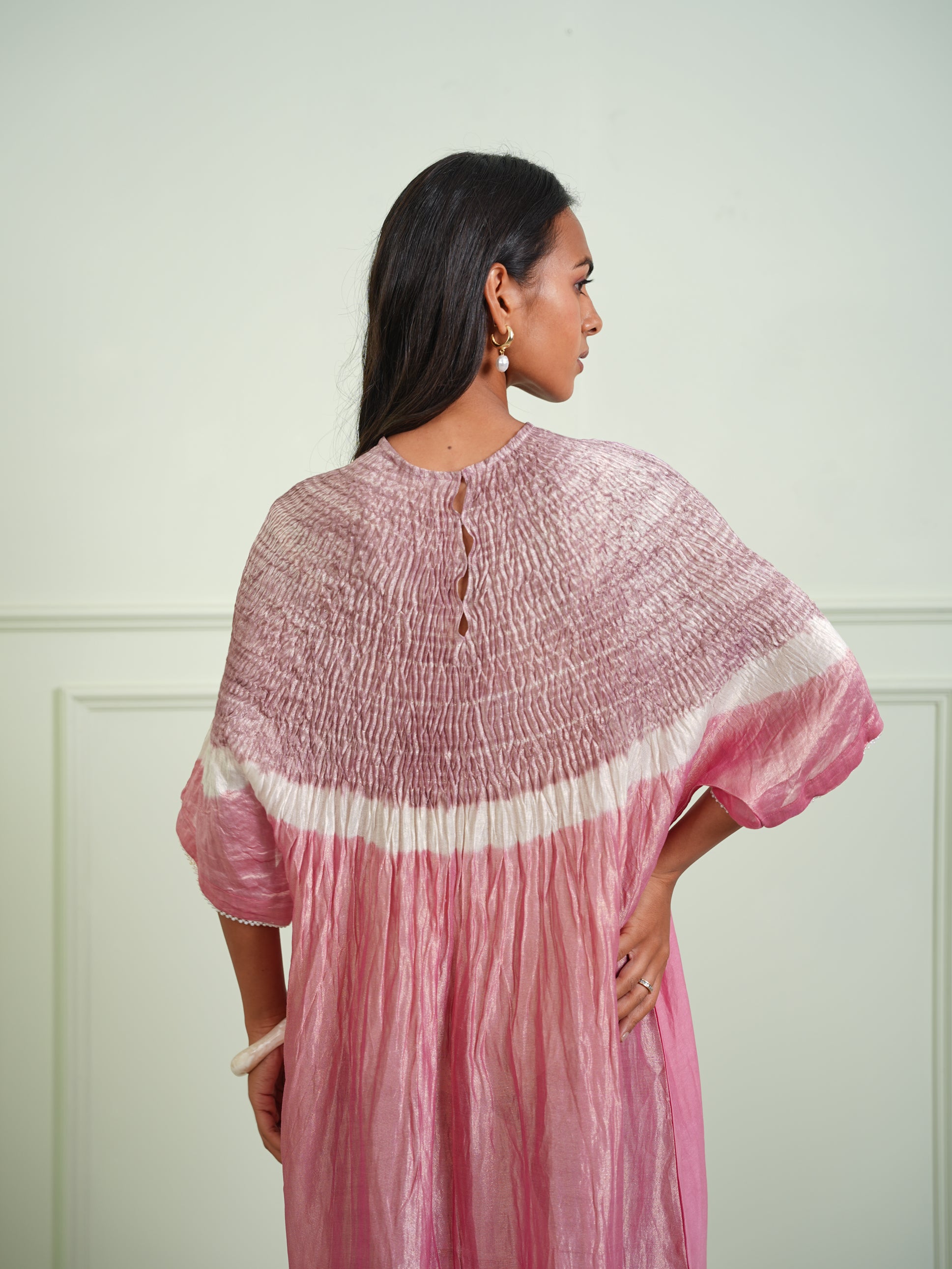 SHIBORI TISSUE SHORT SLEEVES KURTA