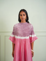 SHIBORI TISSUE SHORT SLEEVES KURTA