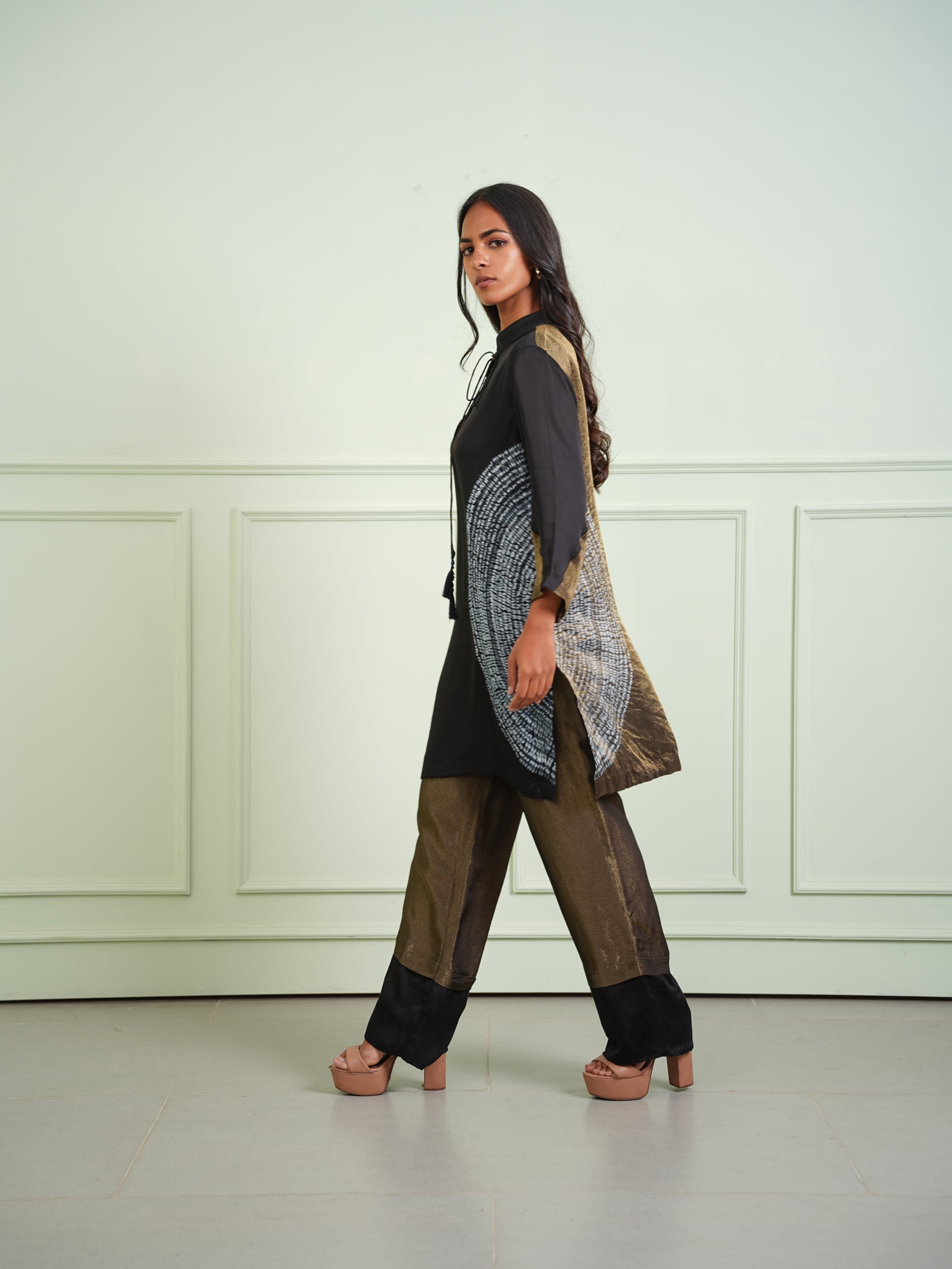 TISSUE SHIBORI KURTA SHIRT