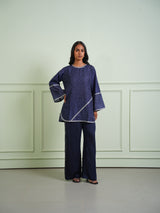 CRUSHED BANDHANI COLOR BLOCK TOP