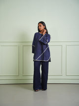CRUSHED BANDHANI COLOR BLOCK TOP