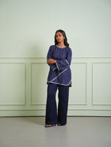CRUSHED BANDHANI COLOR BLOCK TOP