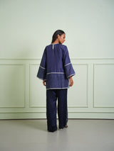 CRUSHED BANDHANI COLOR BLOCK TOP