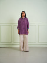 CRUSHED BANDHANI COLOR BLOCK KURTA SHIRT