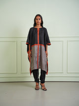 CRUSHED BANDHANI COLOR BLOCK KAFTAN TUNIC