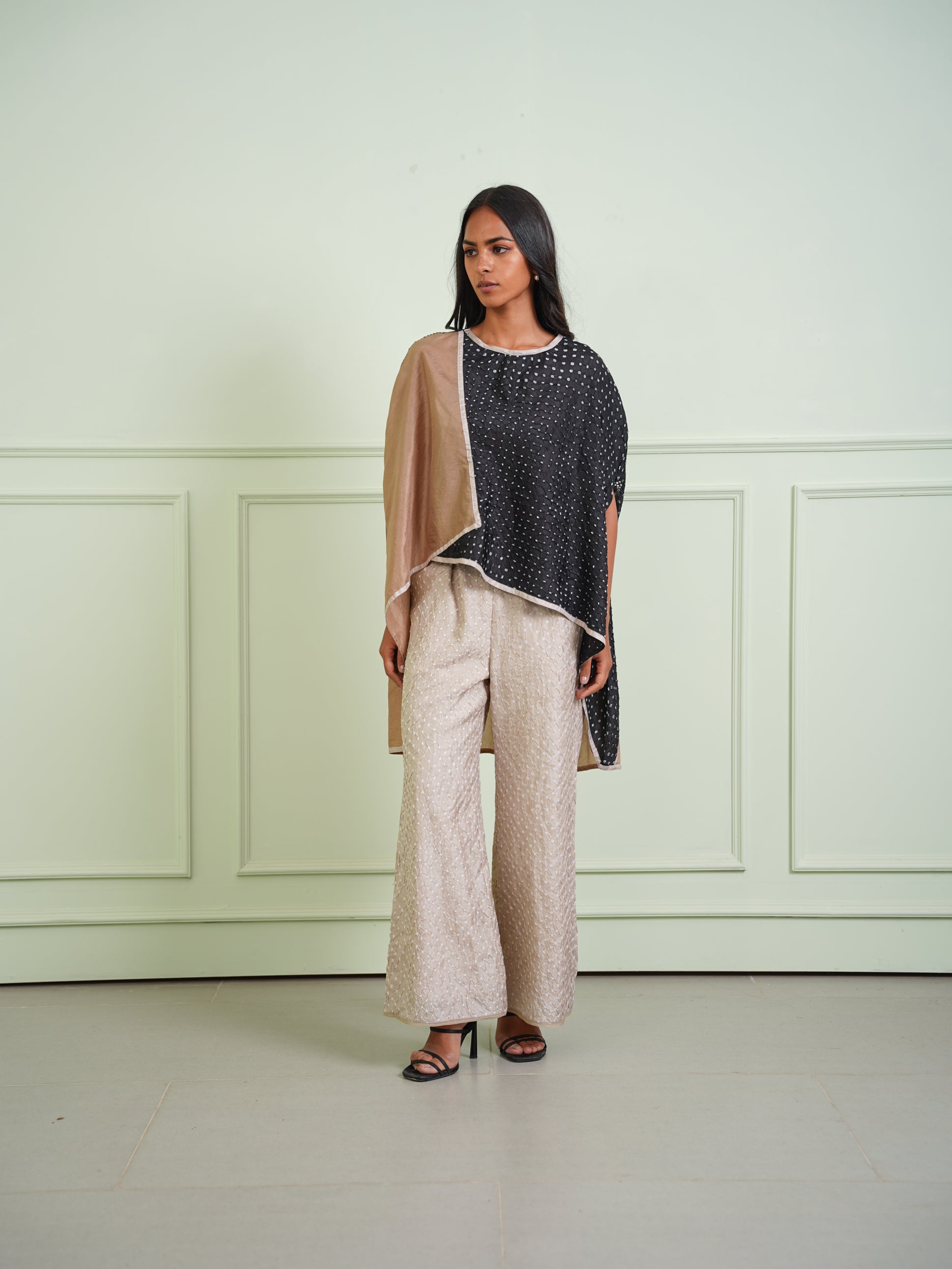 crushed bandhani pants