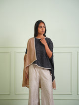 CRUSHED BANDHANI COLOR BLOCK ASYM CAPE TOP