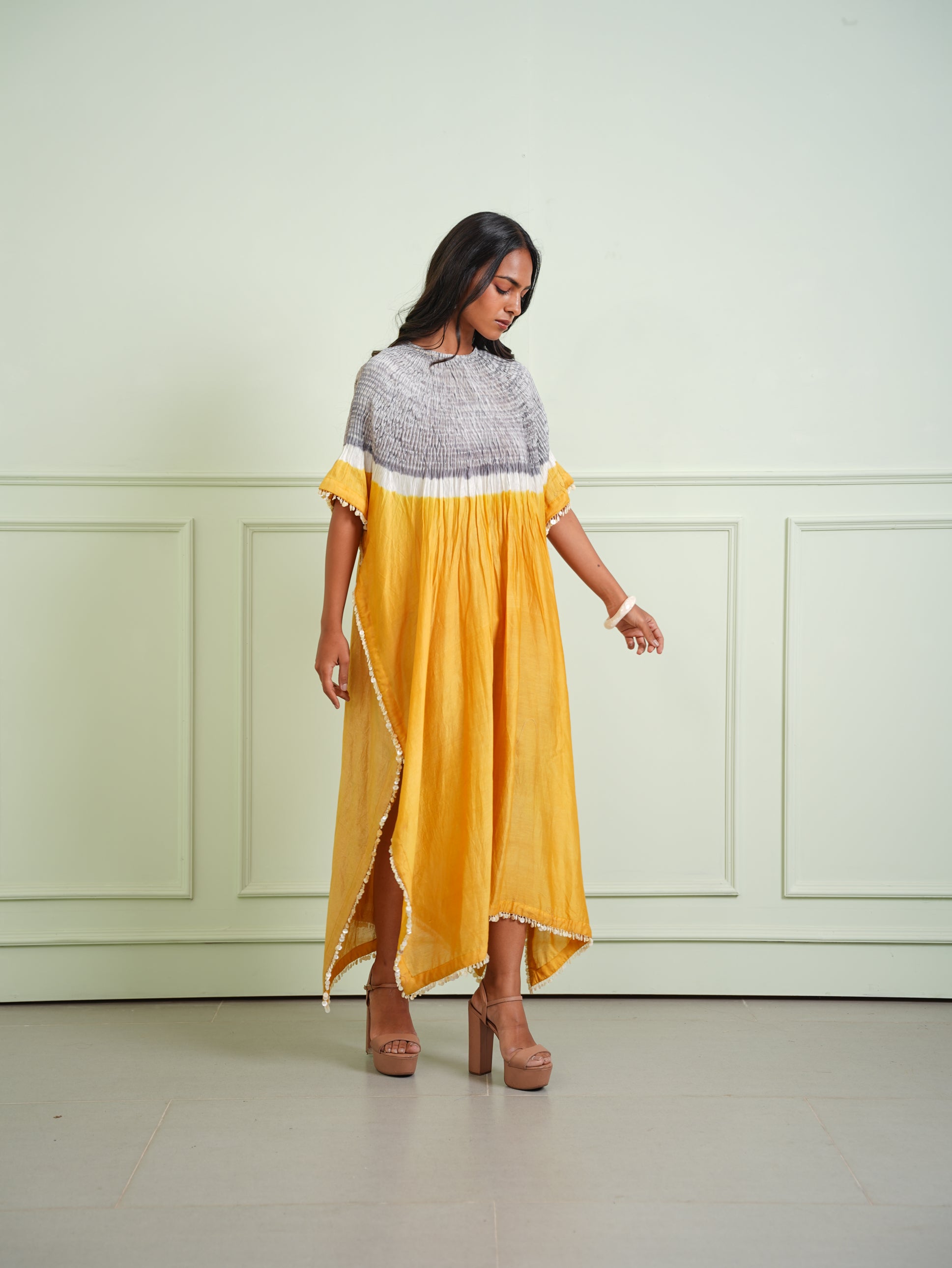 SHIBORI TISSUE KAFTAN