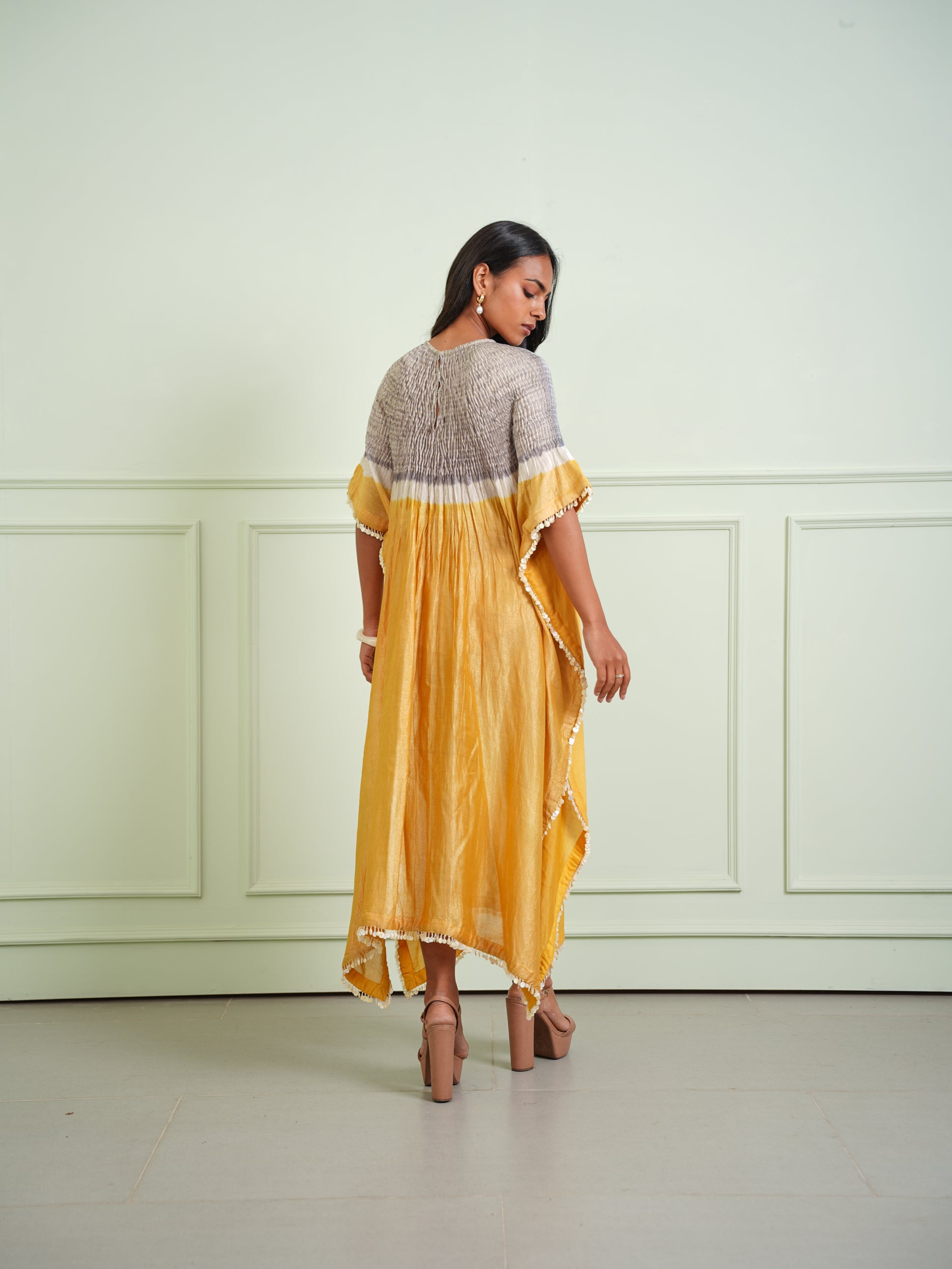 SHIBORI TISSUE KAFTAN
