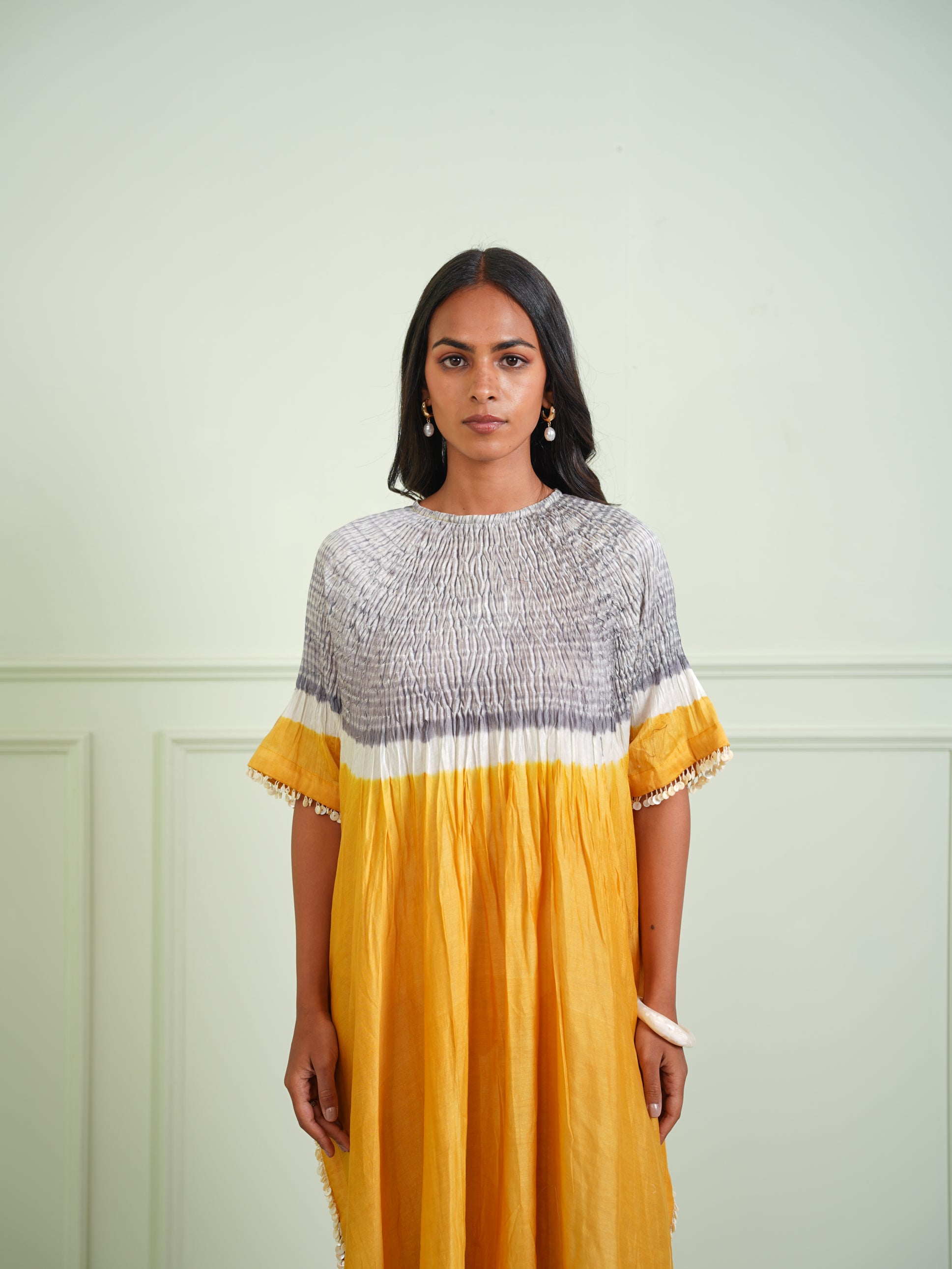SHIBORI TISSUE KAFTAN