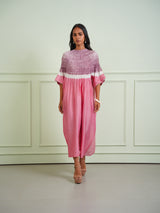 SHIBORI TISSUE SHORT SLEEVES KURTA