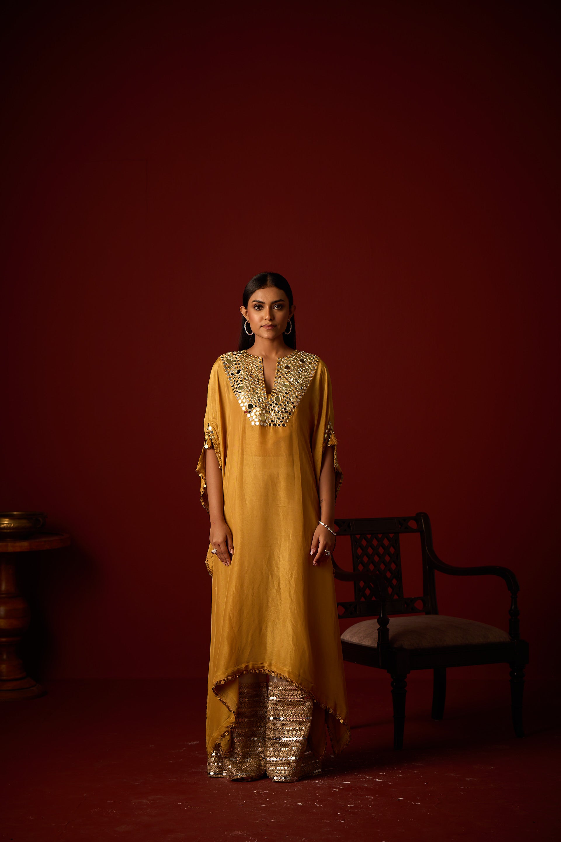 Tissue Mirror Work Kaftan