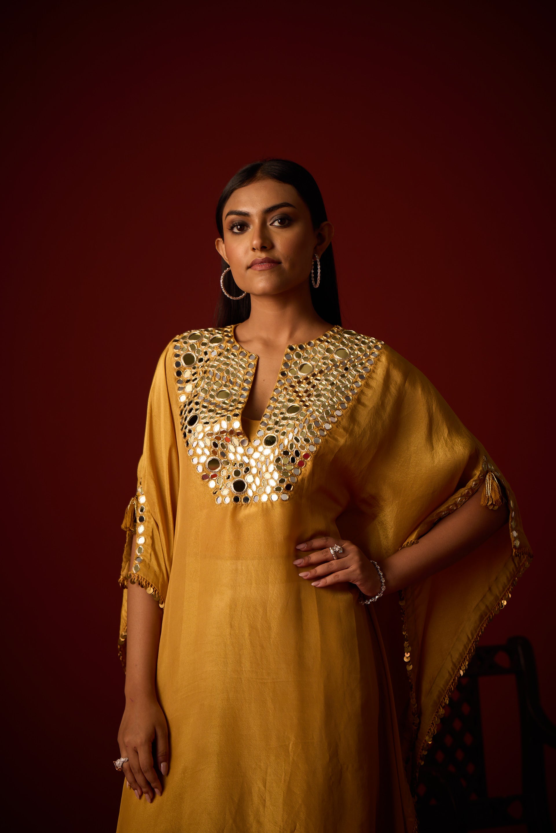 Tissue Mirror Work Kaftan