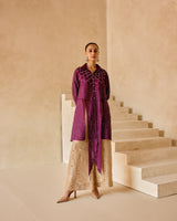 TISSUE EMBELLISHED FLARED PANTS