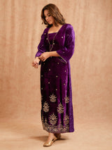 PURPLE VELVET FESTIVE TUNIC