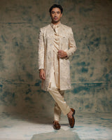 Buttercream hand embroidered contempoarary jacket set