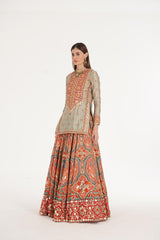 RUBY FOREST SMOPKE LEHENGA SET