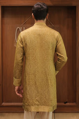 Green Linen Satin Kurta