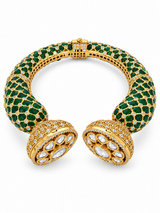Emerald Moissanite Polki Statement Bangles