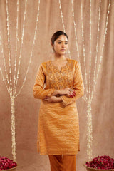 Orange Glory Embroidered Kurta with 
Narrow Pants