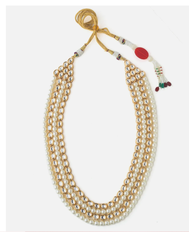Multi-layered Pearl Kundan Layered Mala