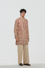 Kurta -Heavy chanderi and Pant - Cotton twill