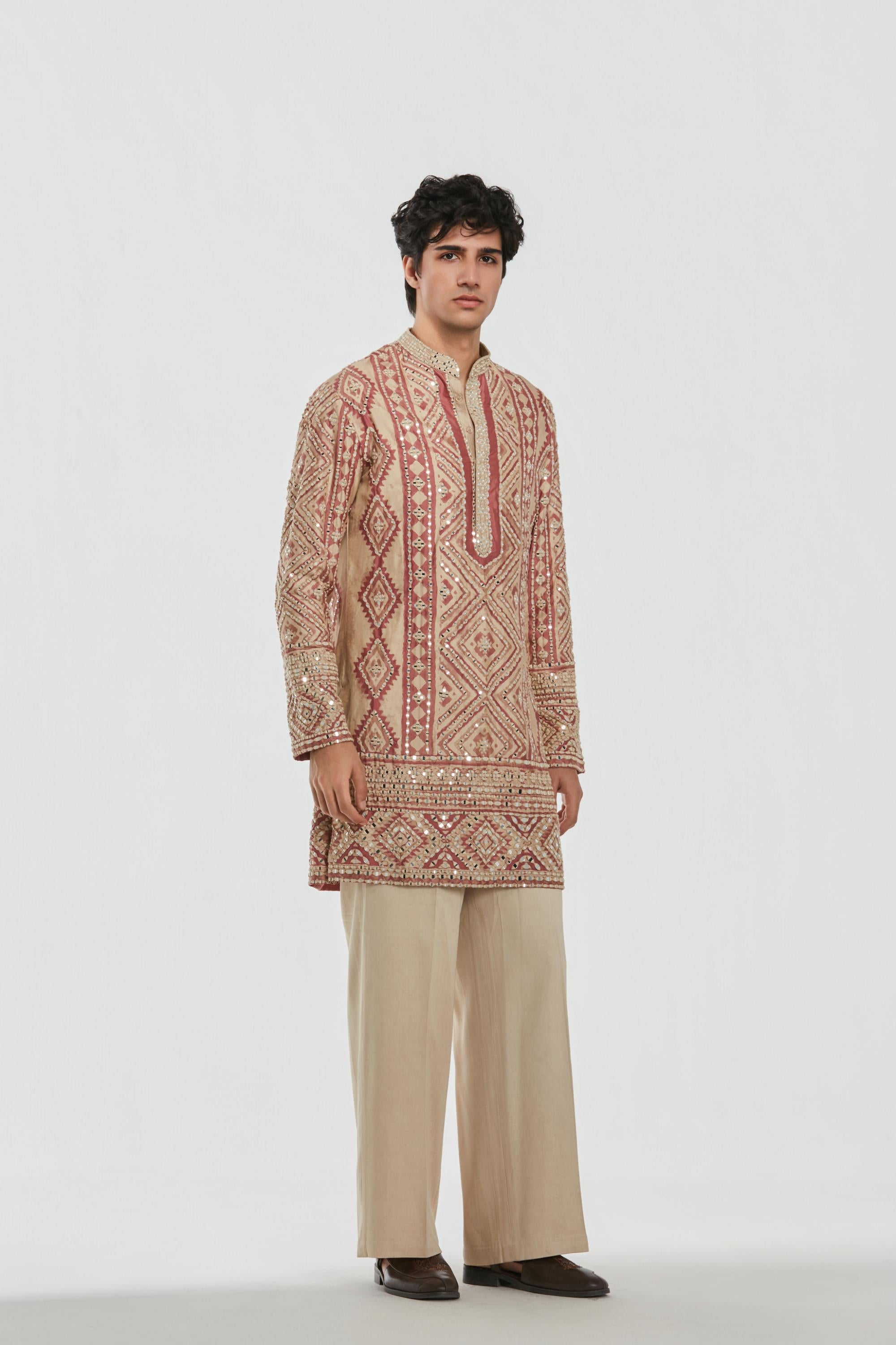 Kurta -Heavy chanderi and Pant - Cotton twill
