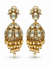 Moissanite Polki Jhumka Earrings