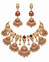 Multicolor Kundan Drop Necklace Set 20