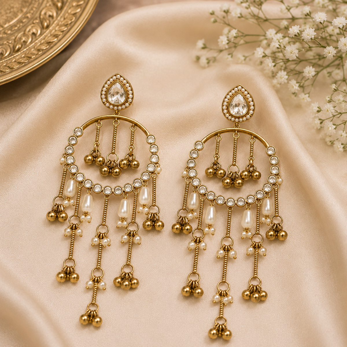 Kundan Tassel Earrings