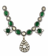 Green Stone Polki Pendant Necklace
