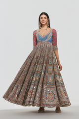 Mirror work , zari , dori thread