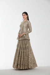 Mirror work , zari , lurex thread , sequins