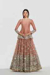 Mirror work , zari , gota