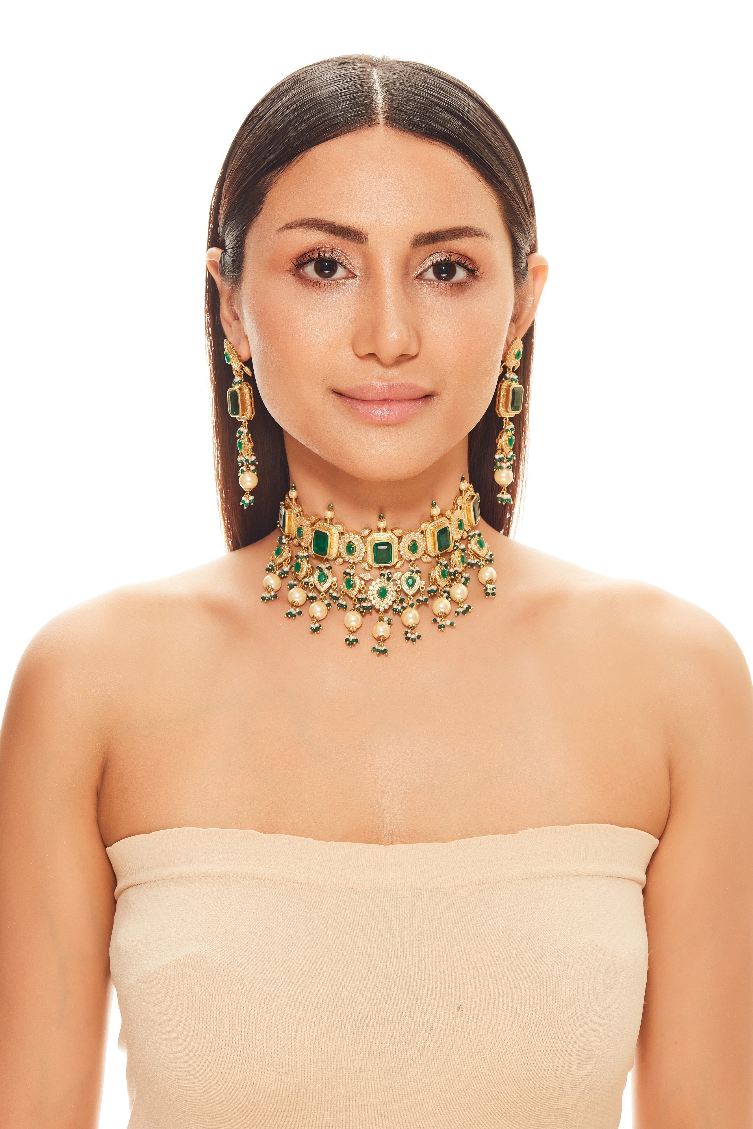 Emerald and Diamond Choker Set