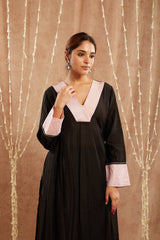 Black Zari Chanderi Kurta with Narrow Pants