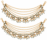 Kundan Pearl Ear Chain