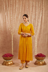 Golden Charm Chanderi Kurta with Narrow Pants