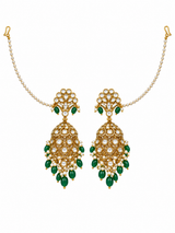Kundan Pearl Ear Chain Earrings 52