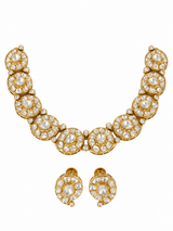 Moissanite Polki Floral Choker Necklace Set