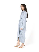 Ash Grey Chanderi Skirt Shirt Set for Subtle Sophistication