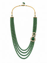 Layered Green Beaded Statement Mala