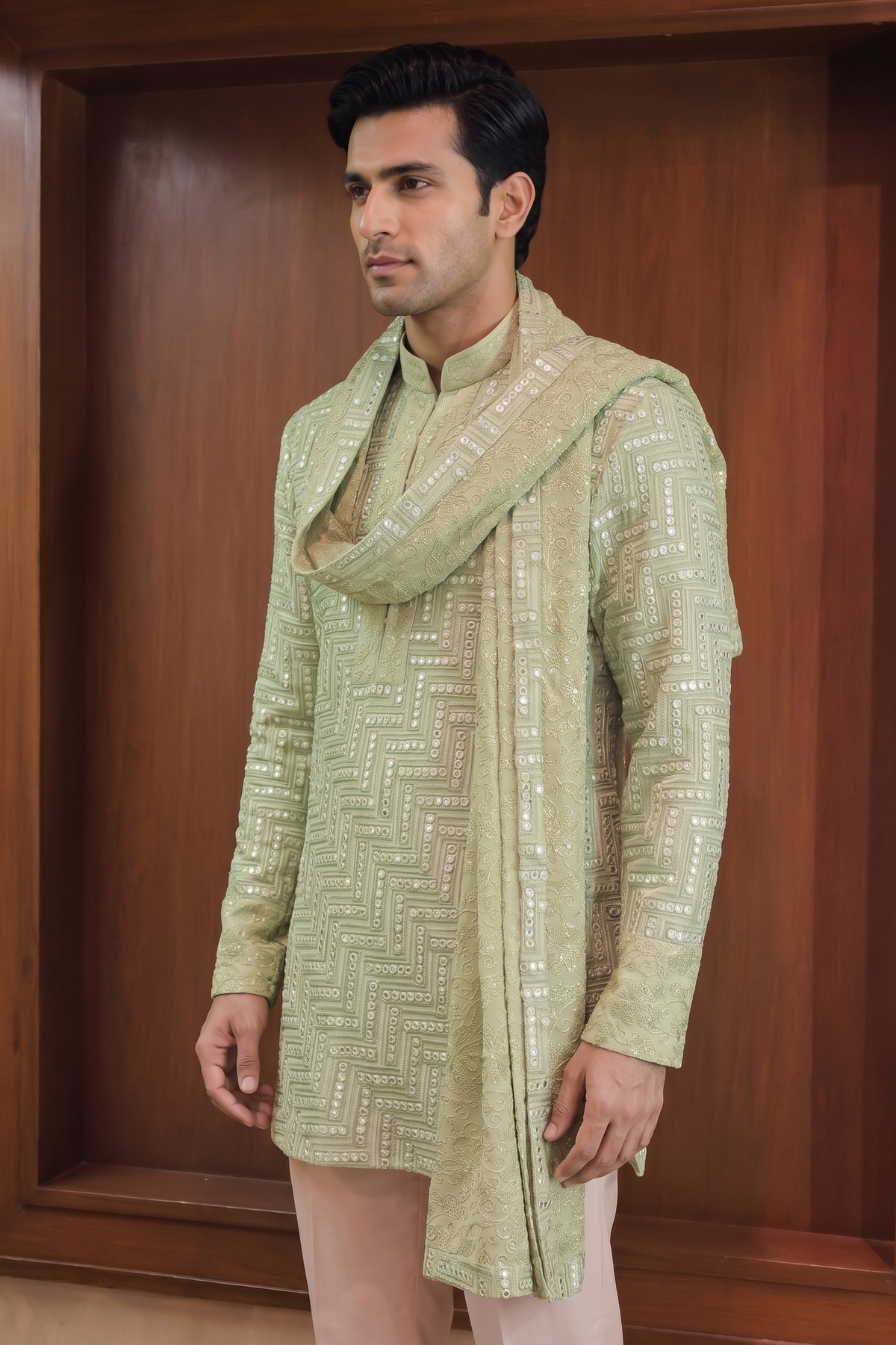 Green Georgette Kurta
