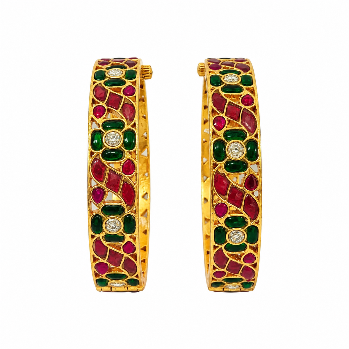 Multicolour Floral Stone Statement Bangles 32