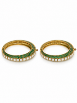 Emerald Edge Moissanite Polki Bangles