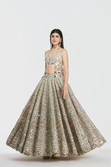 Mirror work , zari , gota