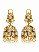 Moissanite Polki Jhumka Earrings